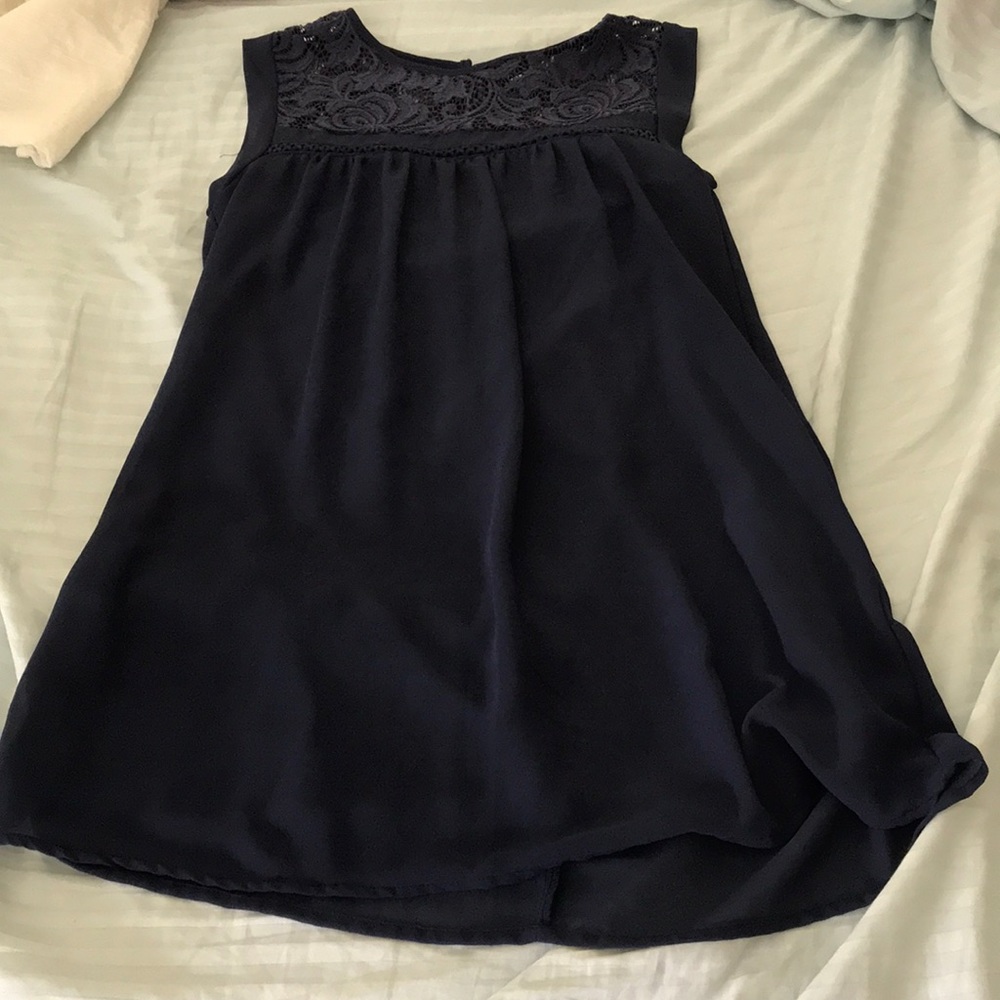 Lacy Top Navy Blue Dress